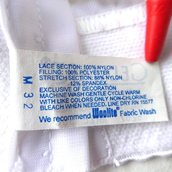 Vintage 60s Gelmart Bra Bustier 36C White Wireless Bullet Lace Front Closure - Picture 7 of 7